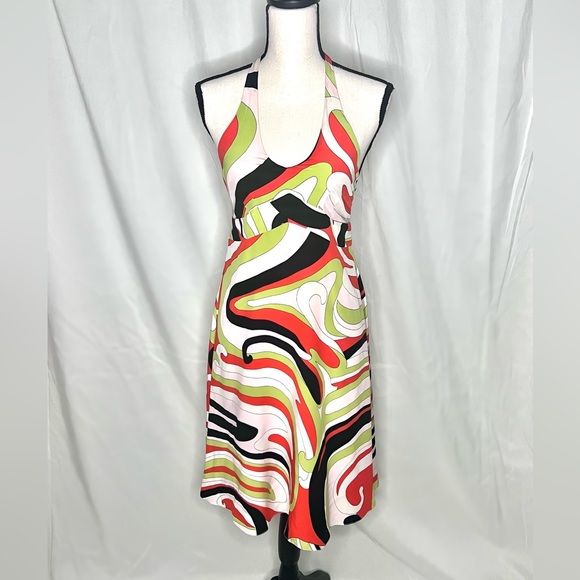 Searle Dresses & Skirts - Y2K Searle Funky Halter Knee Length Dress Size 6